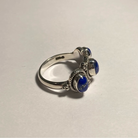 Doug Paulus Sterling Silver Lapis Ornate Ring - Picture 2 of 6